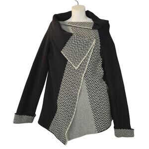 A. Ida Womens Small Asymmetric Cardigan Sweater Wool Blend Knit Italy Career